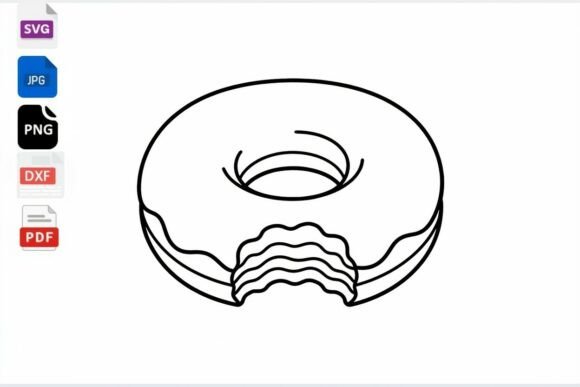 Download Bitten Donut Outline SVG Clipart - Outline svg clipart Collection