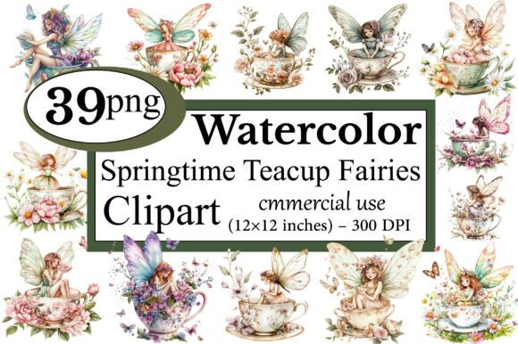 Download Springtime Teacup Fairies Clipart - Springtime Collection