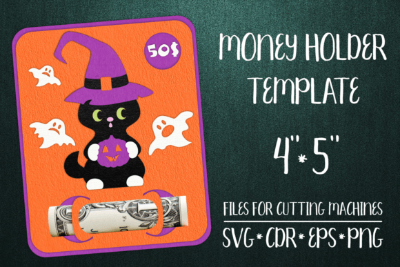 Download Black Cat Halloween Card Money Holder - Premium Bundle