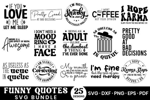 Download Funny Quotes SVG Bundle - Premium Resources