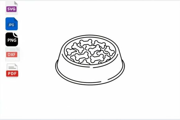 Download Dog Bone Bowl Outline SVG Clipart - Outline svg clipart Collection