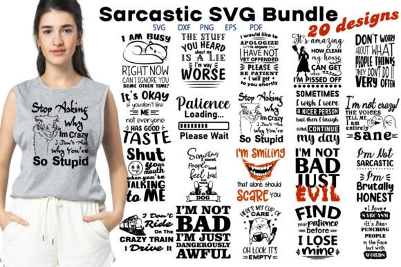 Download Sarcastic Sassy Funny Quotes SVG Bundle - Premium Resources