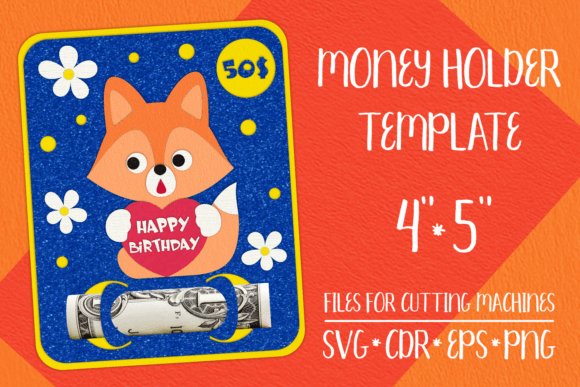 Download Fox Birthday Card Money Holder Template - Premium Resources